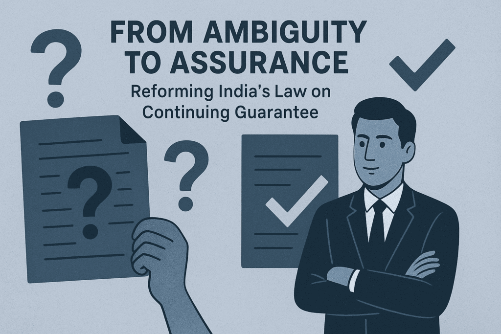 From Ambiguity to Assurance: Reforming India’s Law on Continuing Guarantee