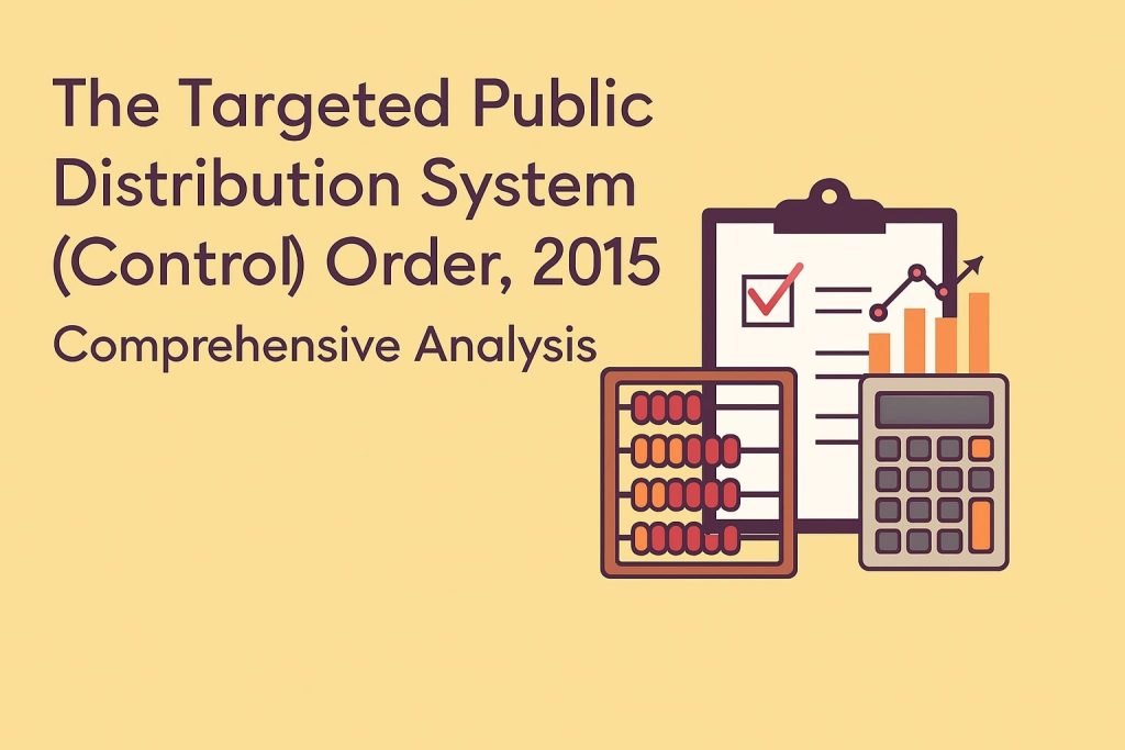The Targeted Public Distribution System (Control) Order, 2015: An Overview he Targeted Public Distribution System (Control) Order, 2015