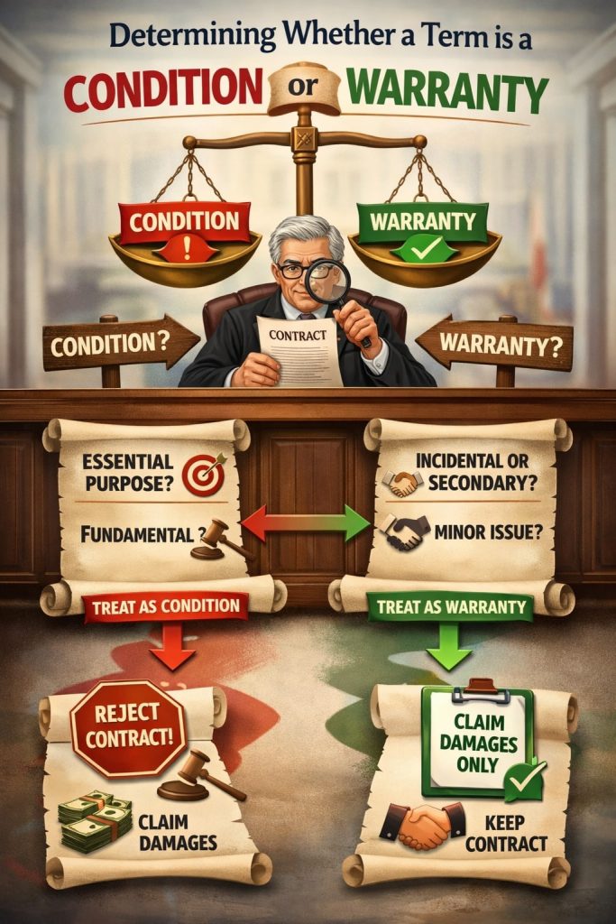 Determining Whether a Term is a Condition or a Warranty Determining Whether a Term is a Condition or a Warranty