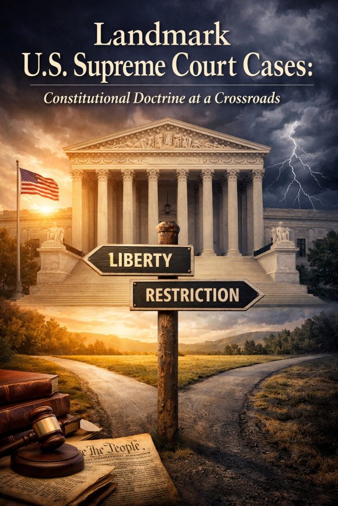 Landmark U.S. Supreme Court Cases: Constitutional Doctrine at a Crossroads Landmark U.S. Supreme Court Cases: Constitutional Doctrine at a Crossroads