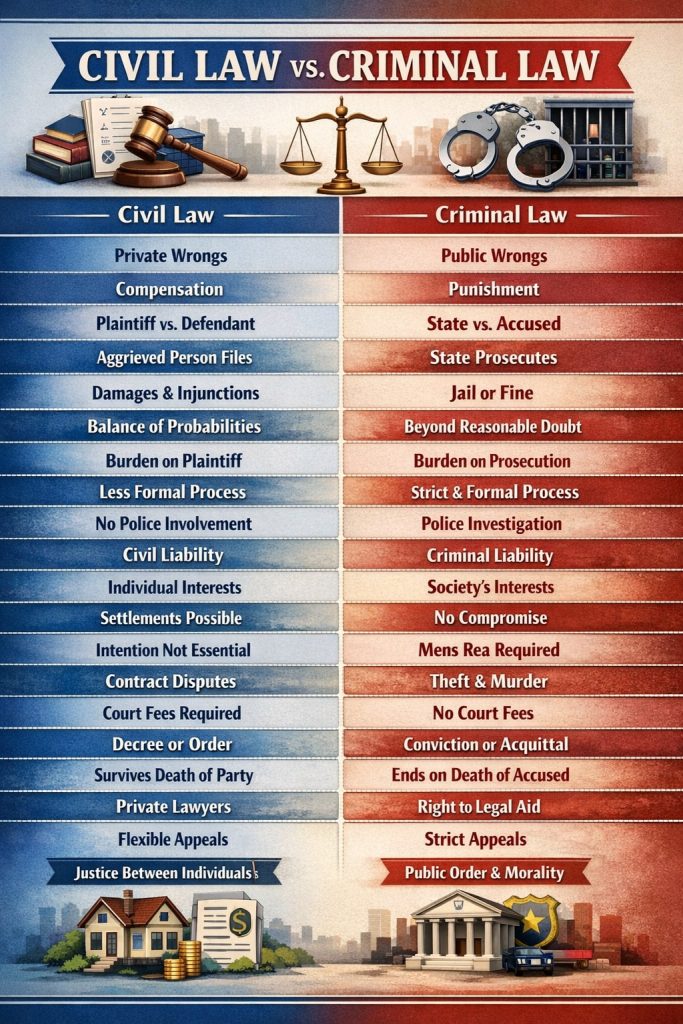 Key Distinctions between Civil and Criminal Law Key Distinctions between Civil and Criminal Law