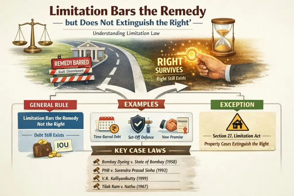 Limitation Bars the Remedy but Does Not Extinguish the Right: A Foundational Principle of Limitation Law Limitation Bars the Remedy but Does Not Extinguish the Right