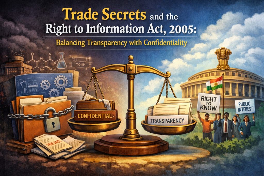 Trade Secrets and the Right to Information Act, 2005: Balancing Transparency with Confidentiality Trade Secrets and the Right to Information Act, 2005