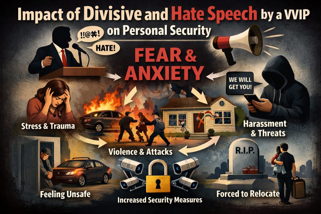 Impact of Divisive and Hate Speech by a VVIP on Personal Security