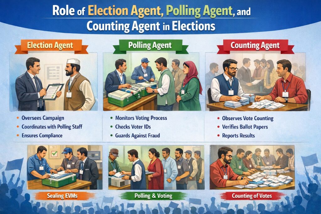 Role of Election Agent, Polling Agent, and Counting Agent in Elections