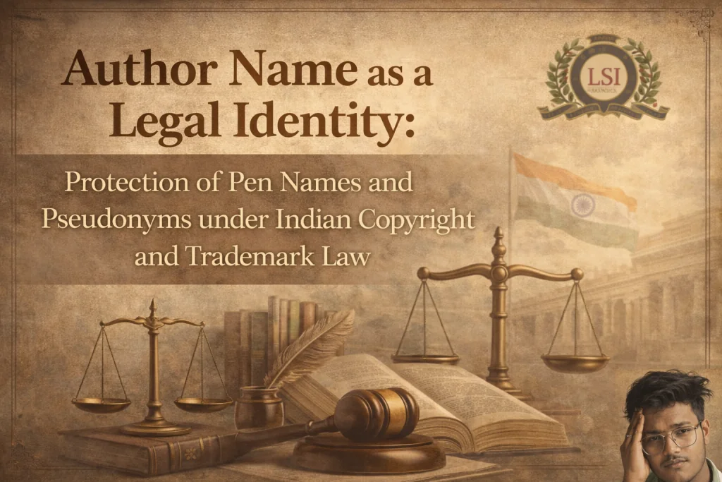 Author Name as a Legal Identity: Protection of Pen Names and Pseudonyms under Indian Copyright and Trademark Law
