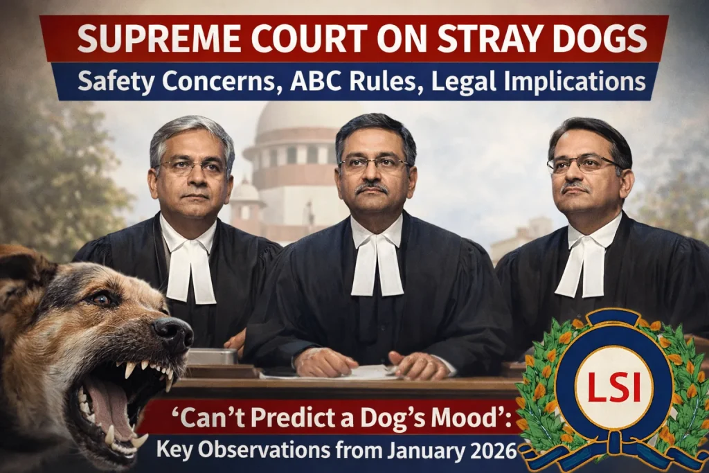 Supreme Court on Stray Dogs: Public Safety, ABC Rules & Legal Implications (January 2026) Supreme Court on Stray Dogs: Public Safety, ABC Rules & Legal Implications (January 2026)