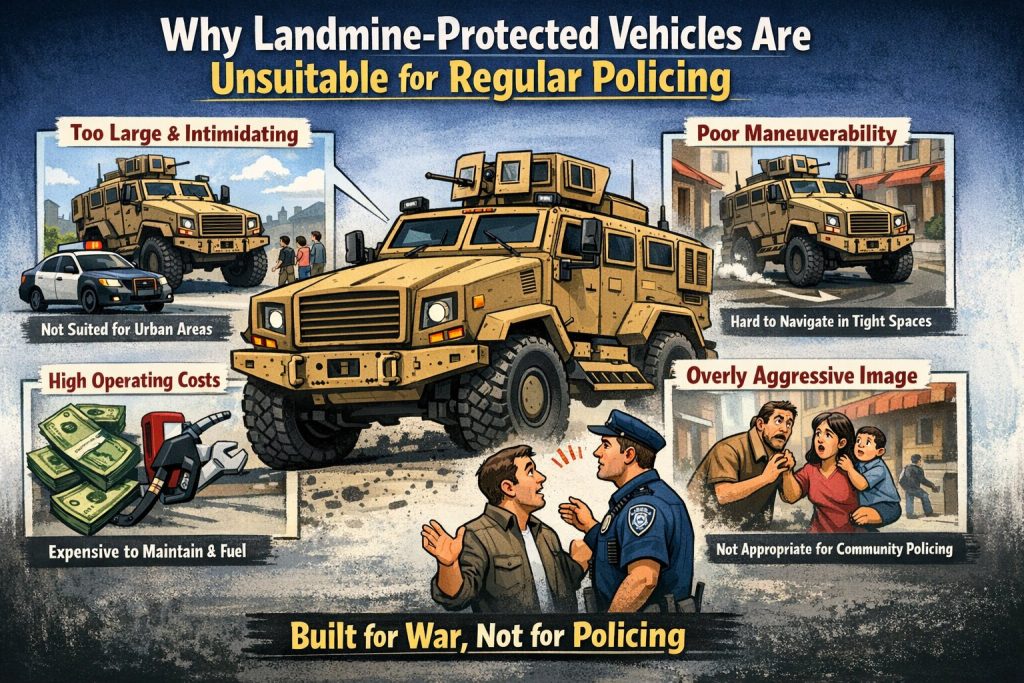 Why Landmine-Protected Vehicles are Unsuitable for Regular Policing
