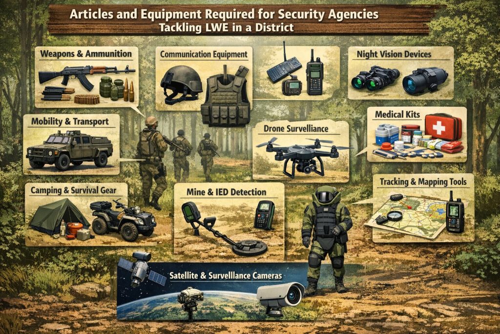Articles and Equipment Required for Security Agencies Tackling LWE in a District Articles and Equipment Required for Security Agencies Tackling LWE in a District