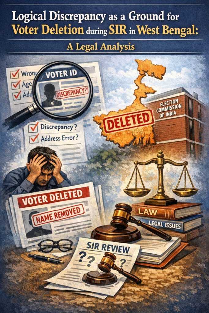 Logical Discrepancy as a Ground for Voter Deletion during SIR in West Bengal: A Legal Analysis Logical Discrepancy as a Ground for Voter Deletion during SIR in West Bengal