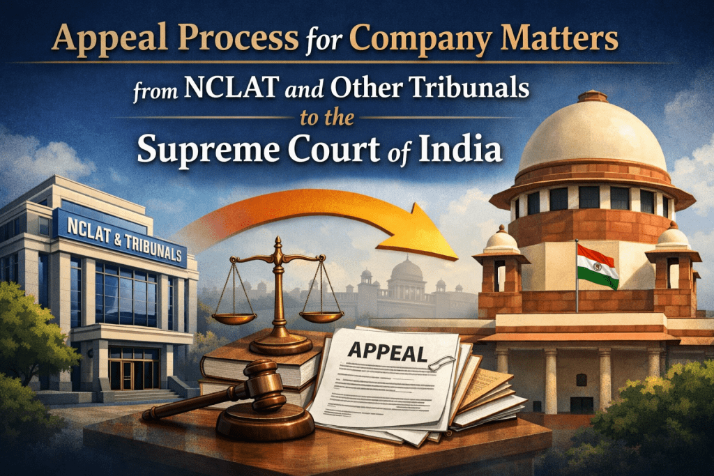 Appeal Process for Company Matters from NCLAT and Other Tribunals to the Supreme Court of India Appeal Process for Company Matters from NCLAT and Other Tribunals to the Supreme Court of India