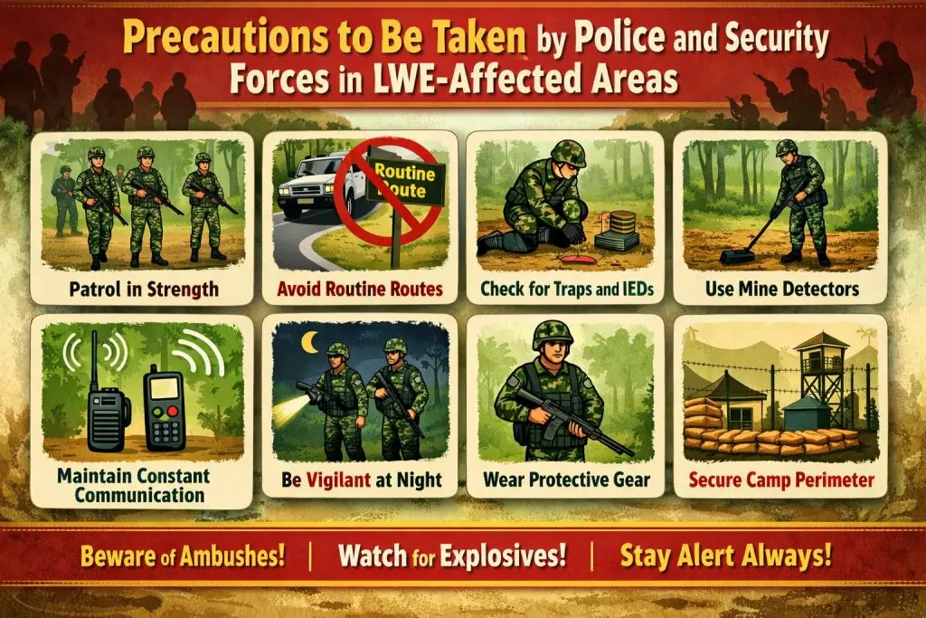 Precautions to Be Taken by Police and Security Forces in LWE-Affected Areas