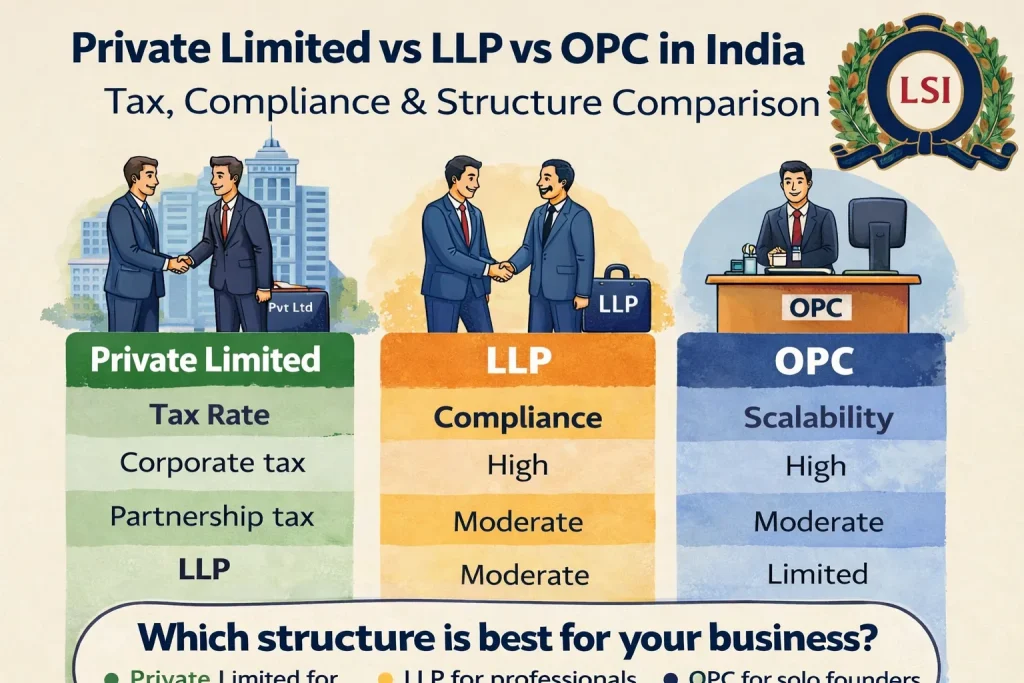 Private Limited Company vs LLP vs OPC – Which Is Best? Private Limited Company vs LLP vs OPC – Which Is Best?