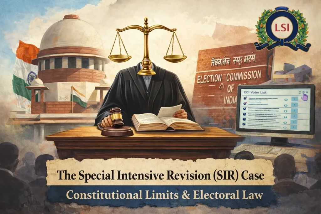 An in-depth legal analysis of the SIR case, examining Article 324, due process, voter rights, and limits on Election Commission powers