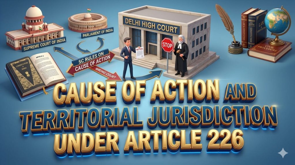 Cause of Action and Territorial Jurisdiction Article 226 of Constitution of India