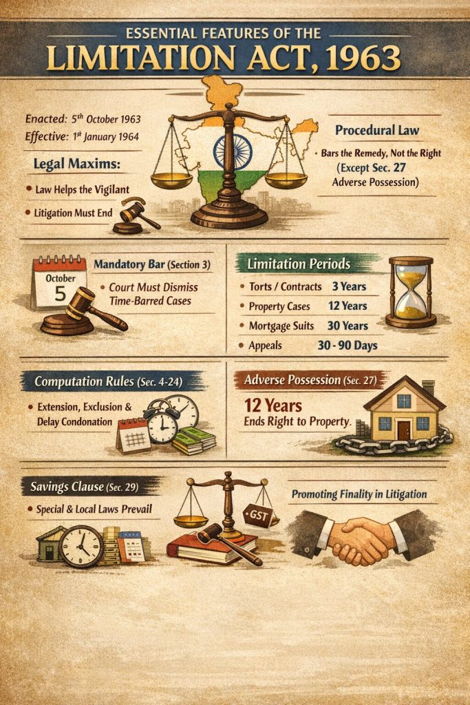 Essential Features of the Limitation Act, 1963