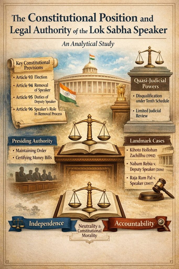 The Constitutional Position and Legal Authority of the Lok Sabha Speaker