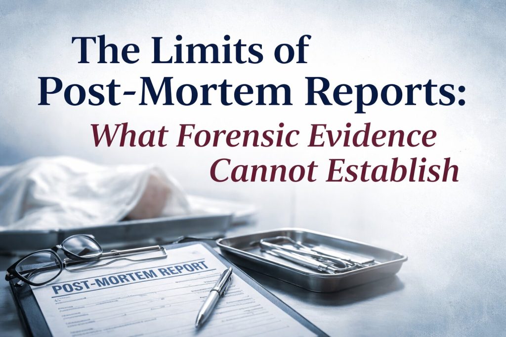 The Limits of Post-Mortem Reports: What Forensic Evidence Cannot Establish