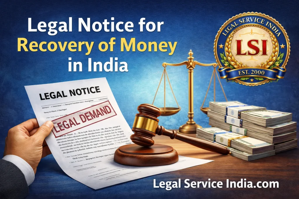 Legal Notice for Recovery of Money