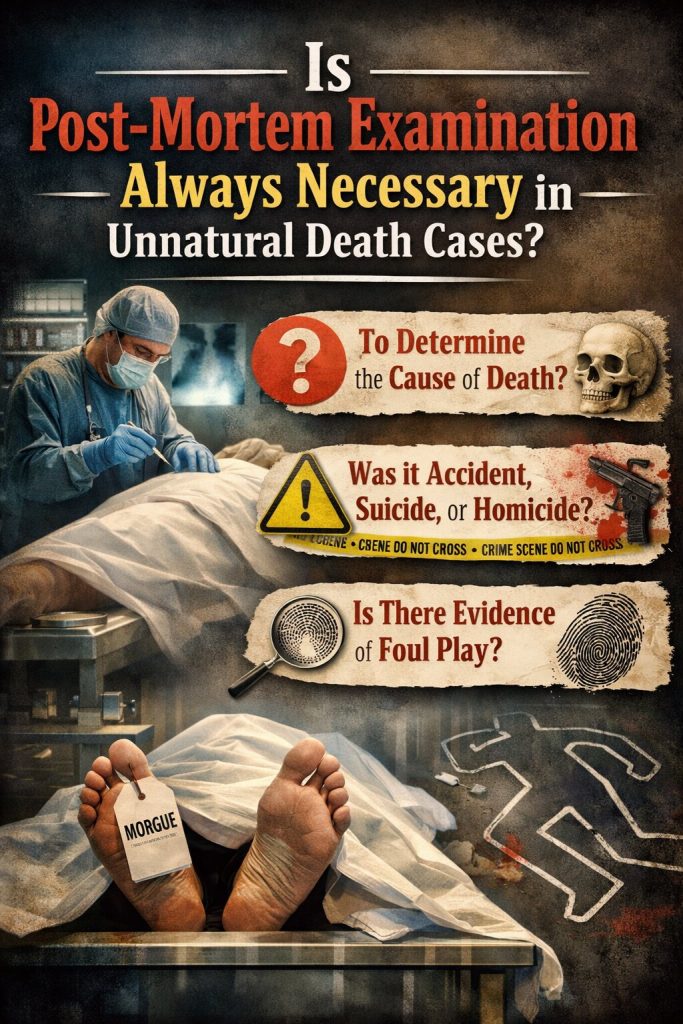 Is Post-Mortem Examination Always Necessary in Unnatural Death Cases?