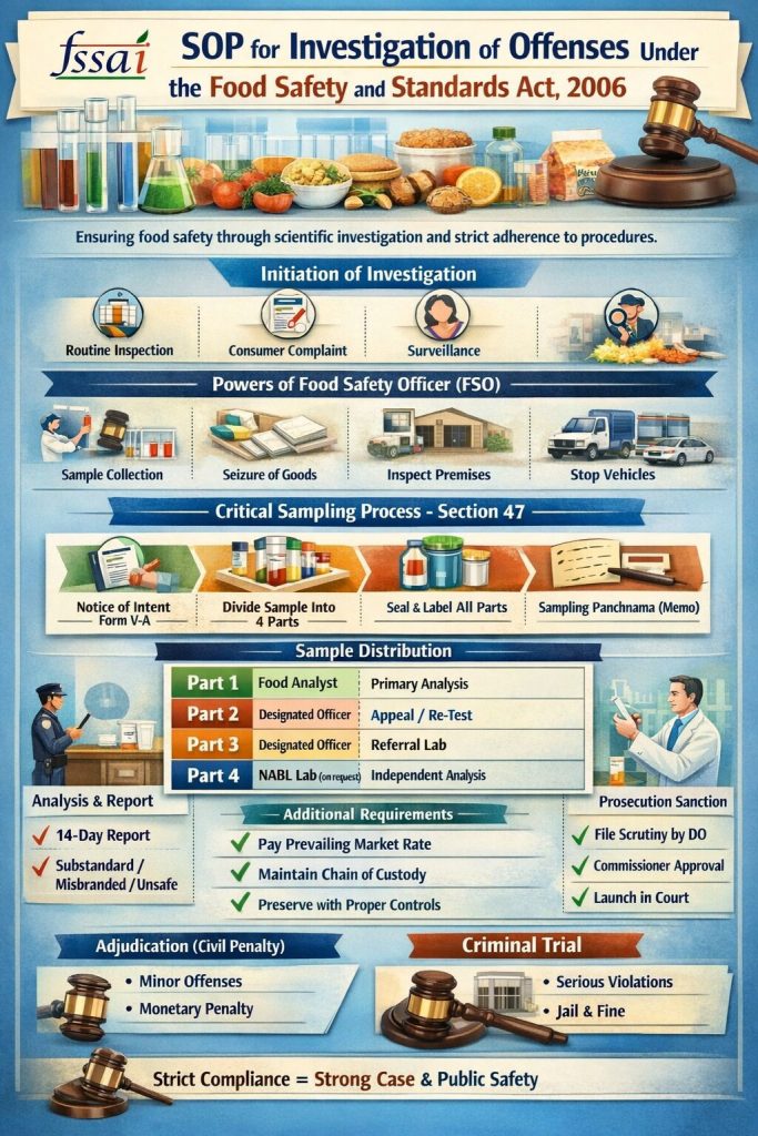 SOP for Investigation of Offences Under the Food Safety and Standards Act, 2006 SOP for Investigation of Offences Under the Food Safety and Standards Act, 2006