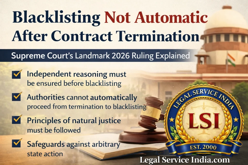 Blacklisting not automatic on contract termination