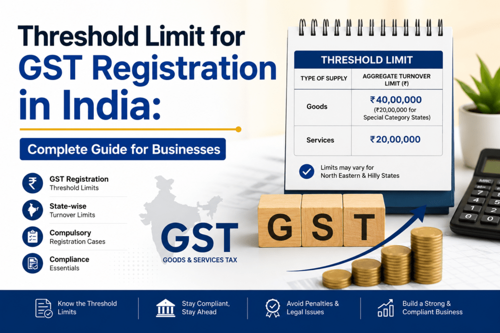 Threshold Limit for GST Registration in India: Complete Guide for Businesses Threshold Limit for GST Registration in India