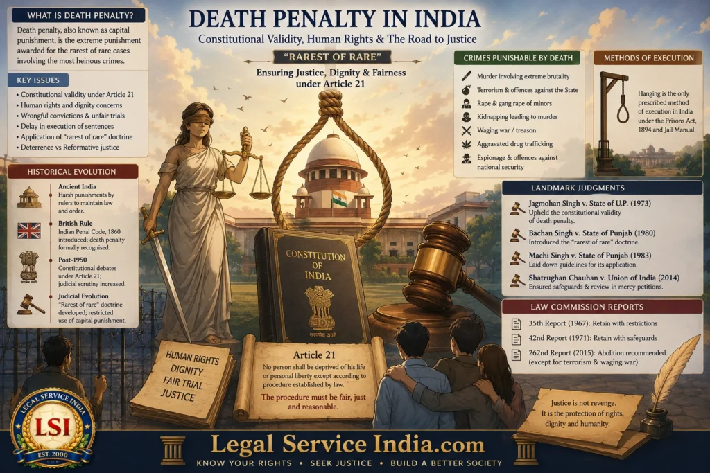 Death Penalty In India: Constitutional Validity, Human Rights Debate & Rarest of Rare Doctrine Death Penalty in India