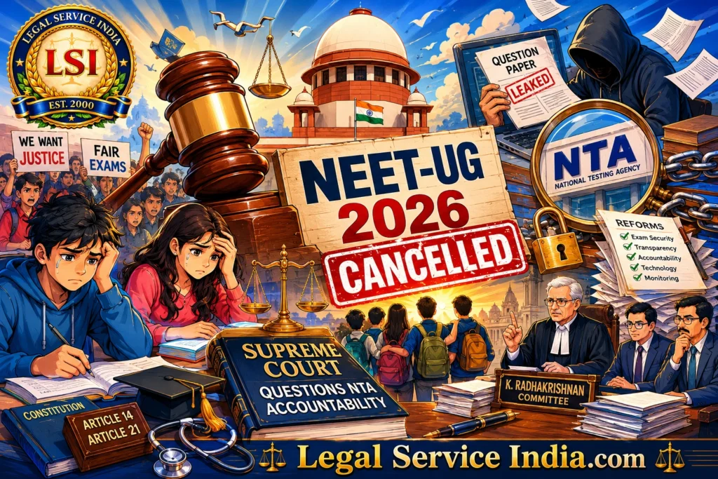 NEET-UG 2026 Cancellation Case: Supreme Court Questions NTA Accountability, Seeks Examination Reforms NEET-UG 2026 Cancellation Case