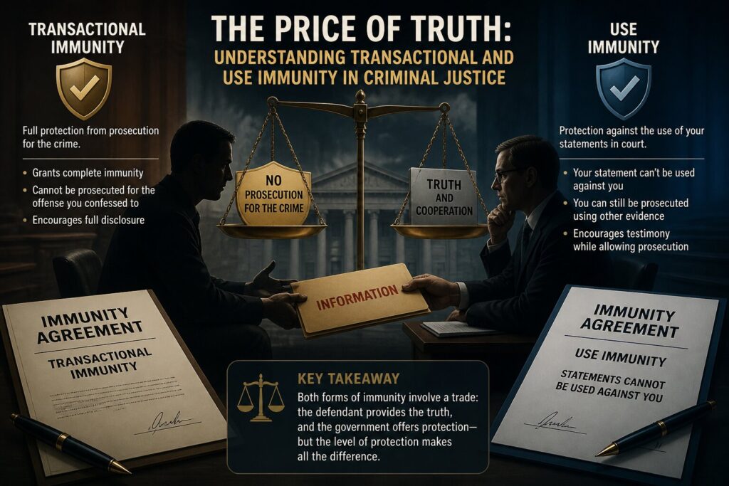 The Price of Truth: Understanding Transactional and Use Immunity in Criminal Justice