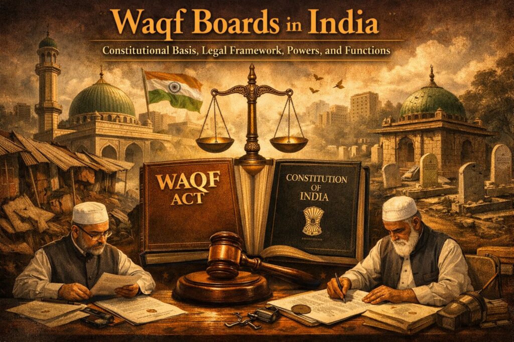 Waqf Boards in India: Constitutional Basis, Legal Framework, Powers, and Functions Waqf Boards in India