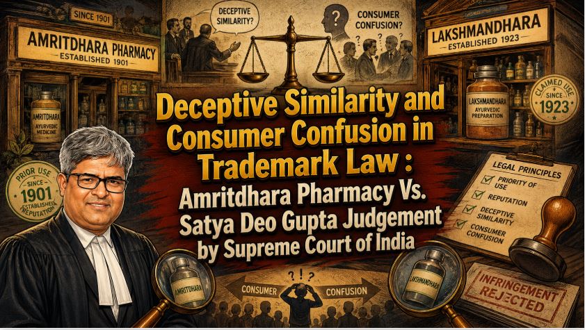 Deceptive Similarity and Consumer Confusion in Trademark Law : Amritdhara Pharmacy Vs. Satya Deo Gupta Judgement by Supreme Court of India Amritdhara Pharmacy vs Satya Deo Gupta