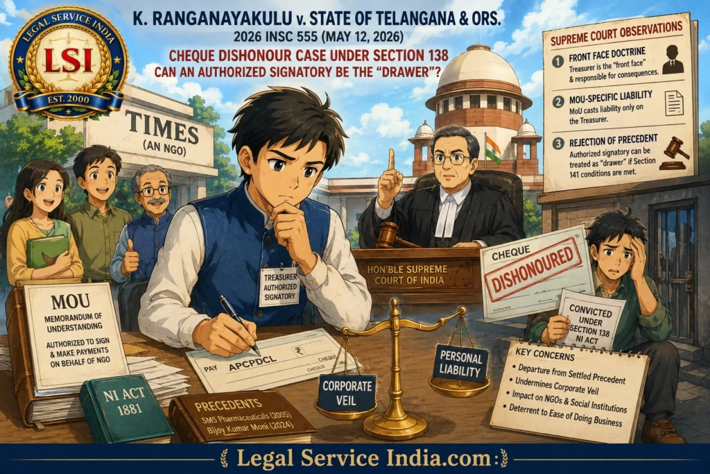 A Honourable Dissent: Reconsidering The Doctrine Of Personal Liability For Authorized Signatories Under Section 138 Of The Negotiable Instruments Act, 1881 Section 138 NI Act