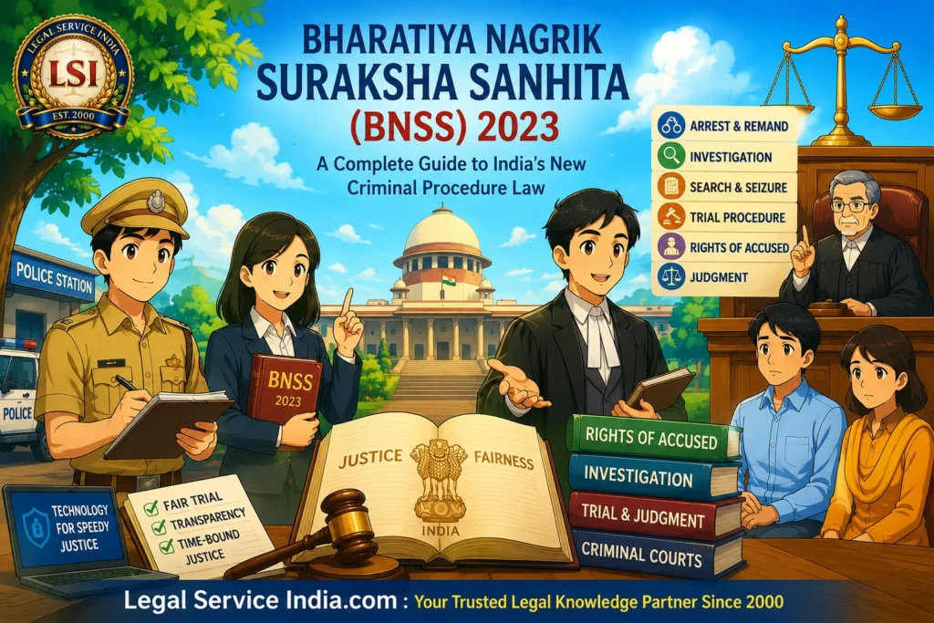 Bharatiya Nagrik Suraksha Sanhita (BNSS) 2023: Complete Guide to Criminal Procedure, Arrest, Investigation, Trial & Courts in India Bharatiya Nagrik Suraksha Sanhita