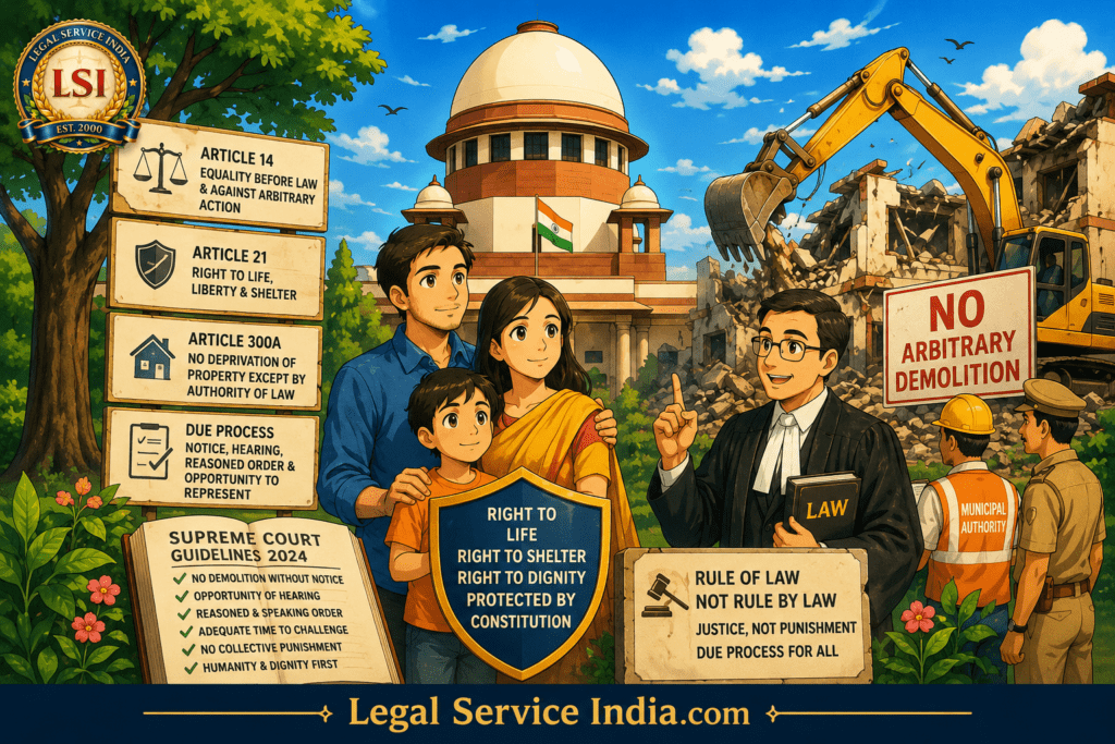 Demolition of Homes in India: Supreme Court Guidelines, Constitutional Rights & Legal Remedies Against Illegal Bulldozer Action Demolition of Homes in India