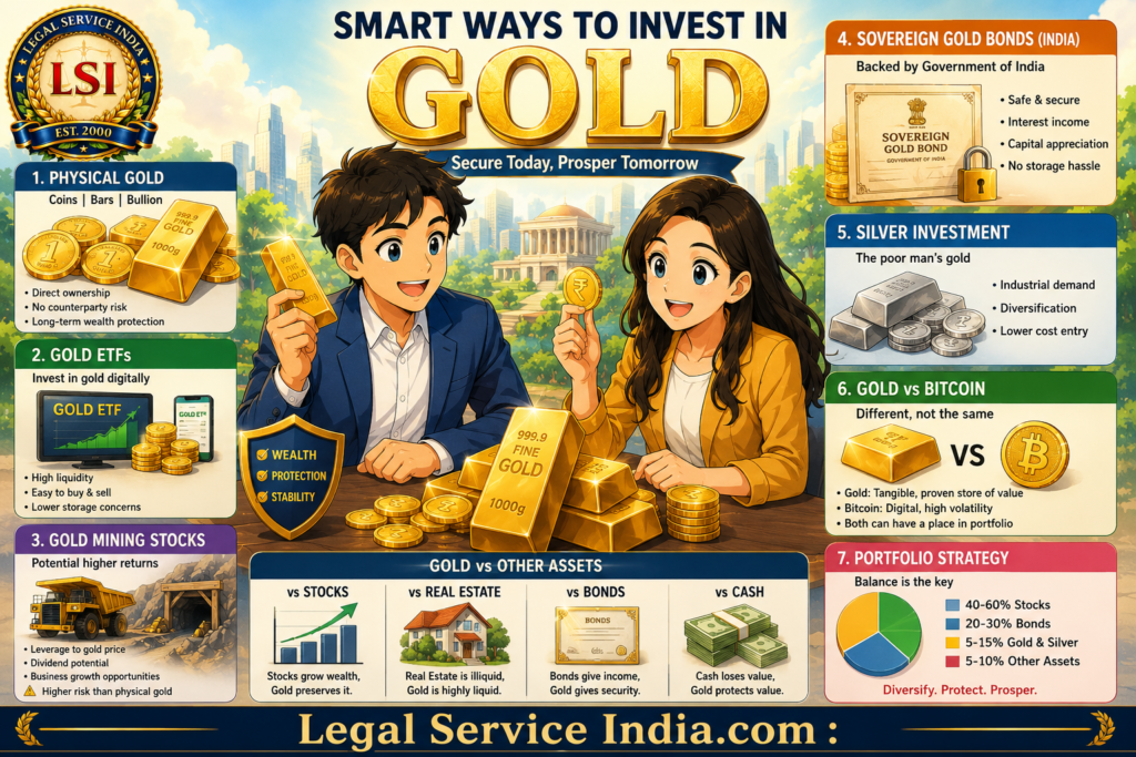 Gold Investment Guide 2026: Physical Gold, Gold ETFs, Mining Stocks, Silver, Bitcoin & Portfolio Strategy Gold Investment Guide