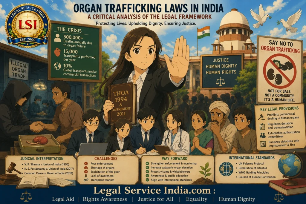 Regulation Of Organ Trafficking In India: A Critical Evaluation Of The Existing Legal Framework Regulation Of Organ Trafficking In India