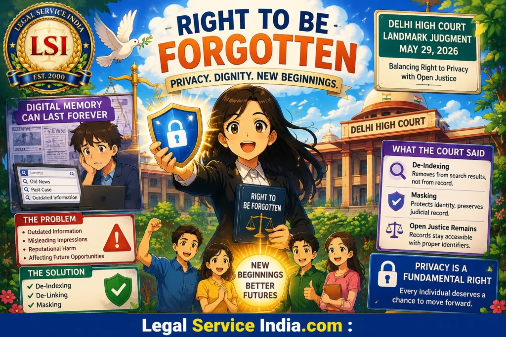 Right to Be Forgotten in India: Delhi High Court 2026 Judgment on Digital Memory, De-Indexing & Online Reputation Right to Be Forgotten in India