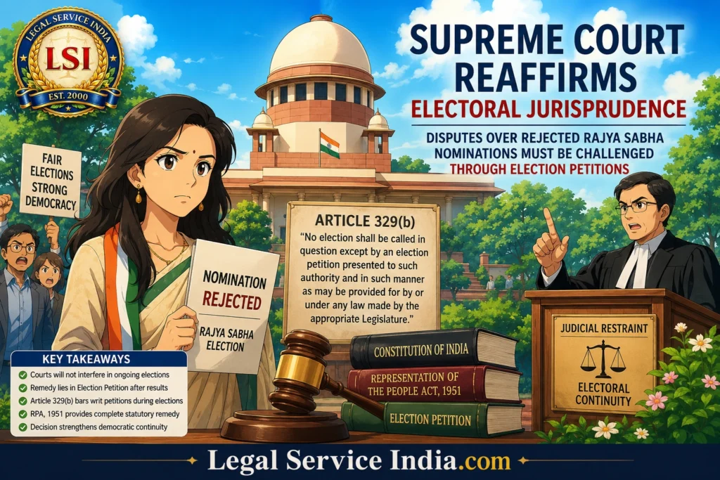 Supreme Court Dismisses Meenakshi Natarajan’s Rajya Sabha Plea: Landmark Ruling on Election Petitions and Article 329(b) Meenakshi Natarajan Rajya Sabha case