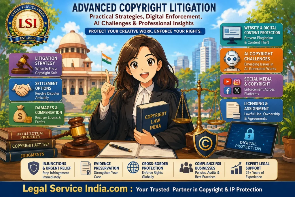 Advanced Copyright Litigation in India: Digital Enforcement, AI Challenges, Copyright Infringement Remedies & Litigation Strategy Advanced Copyright Litigation in India