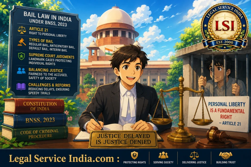 Bail Law in India Under BNSS 2023: Types of Bail, Article 21, Supreme Court Judgments & Legal Reforms Bail Law in India