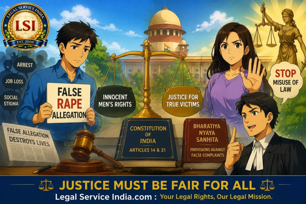 False Rape Allegations Against Men in India: Supreme Court, BNS Law & Should False Accusers Face Strict Punishment? False Rape Allegations Against Men In India