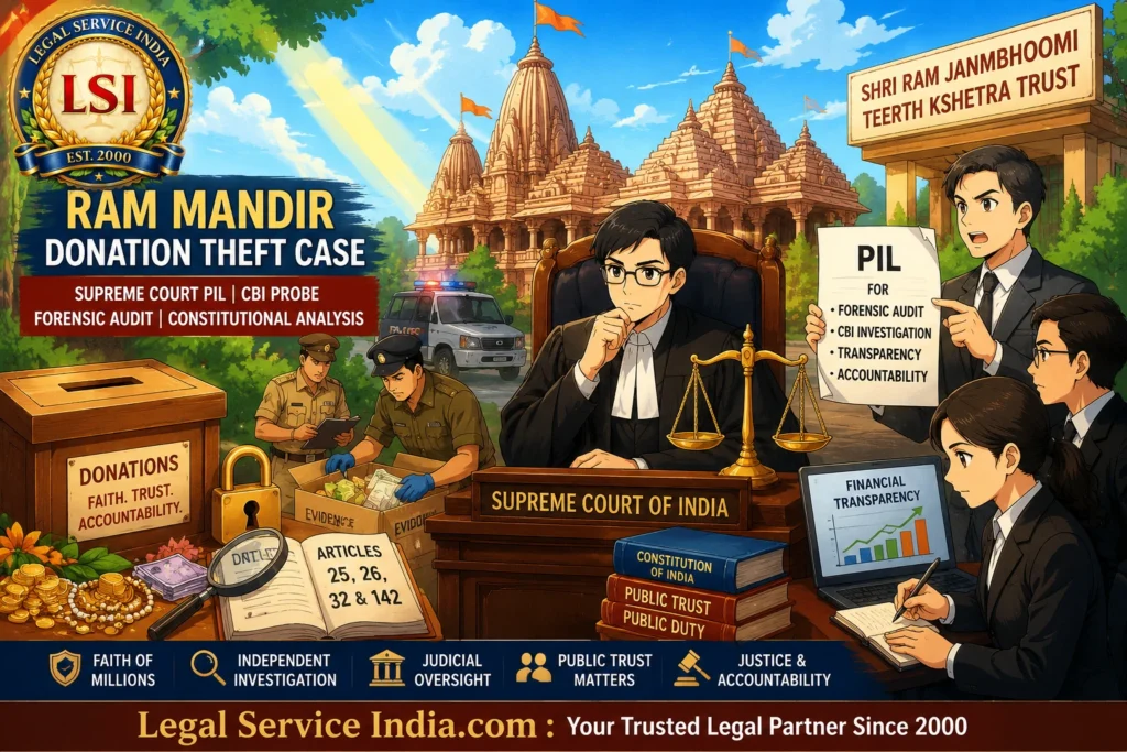 Ram Mandir Donation Theft Case: Supreme Court PIL, CBI Probe, Forensic Audit & Constitutional Analysis Ram Mandir Donation Theft Case