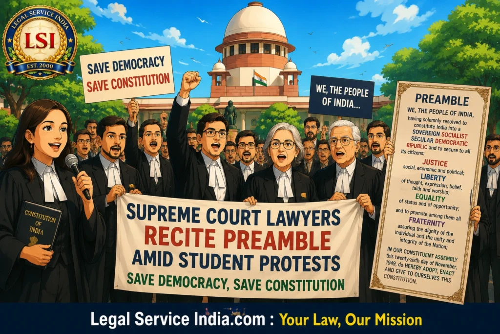 Supreme Court Lawyers Recite Preamble Amid Student Protests: Constitutional Analysis, Legal Significance & Supreme Court Judgements Supreme Court Lawyers Recite Preamble Amid Student Protests