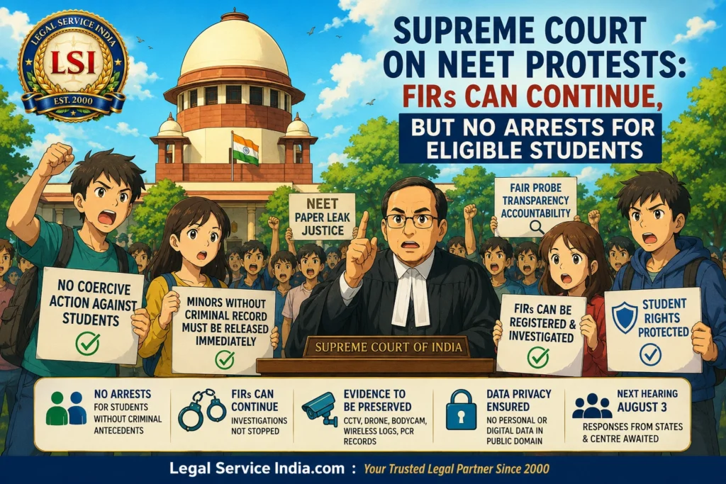 Supreme Court Says No Coercive Action Against Minor Protestors — Here’s What That Means Supreme Court NEET protest order