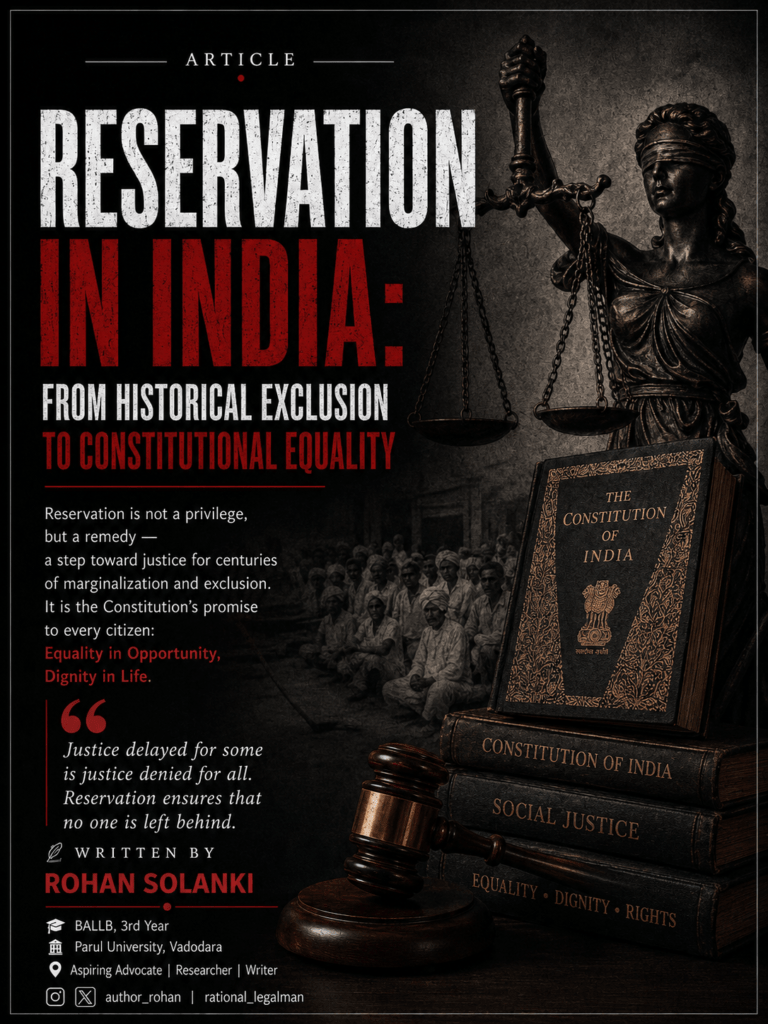 Reservation in India: From Historical Exclusion to Constitutional Equality Reservation in India