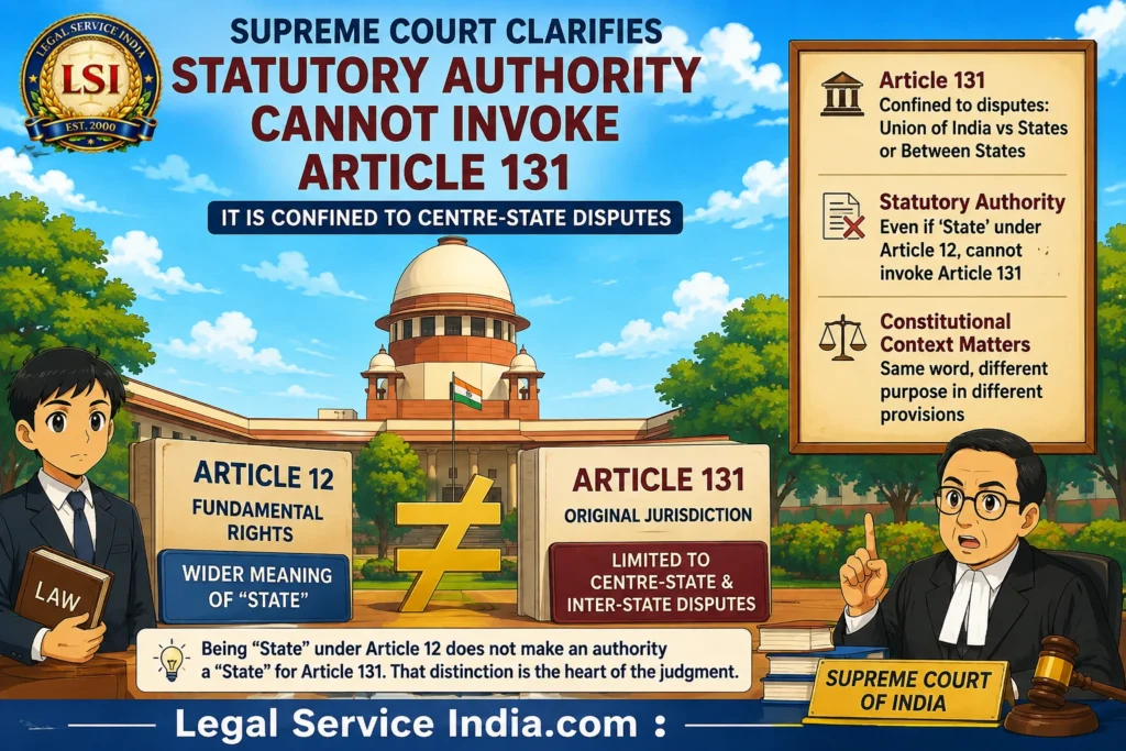 Supreme Court: Statutory Authority Cannot Invoke Article 131 Article 131 statutory authority
