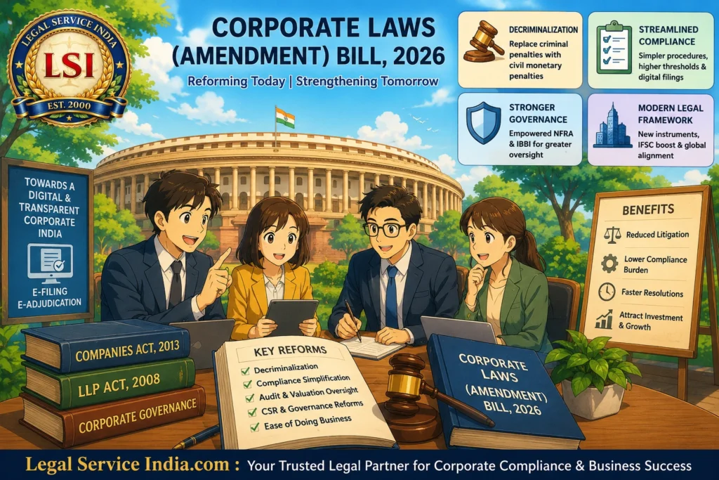 Corporate Laws (Amendment) Bill, 2026 Explained: Key Changes to Companies Act, LLP Act, NFRA, CSR & Compliance Corporate Laws (Amendment) Bill 2026