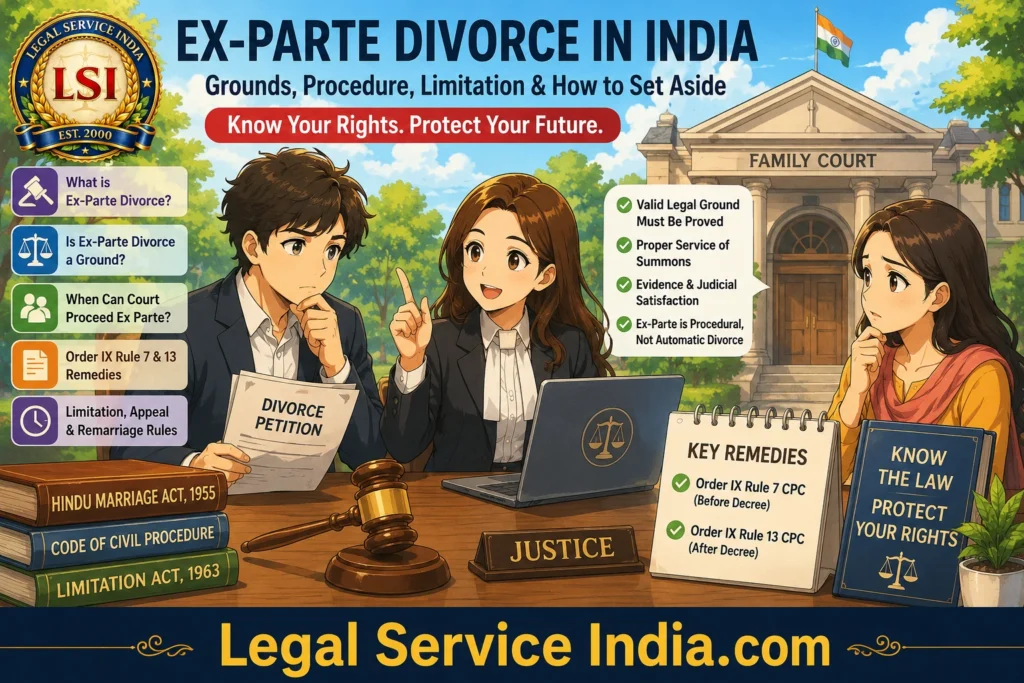 Ex-Parte Divorce in India: Grounds, Procedure, Limitation & How to Set Aside Ex-Parte Divorce in India