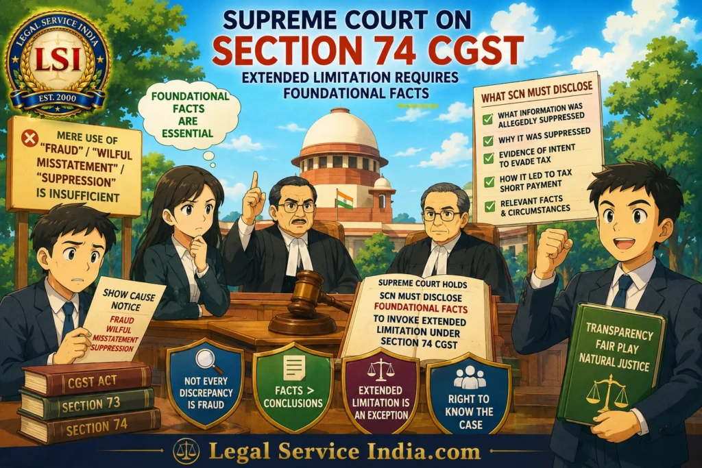 Section 74 CGST: Supreme Court Limits Extended GST Limitation